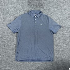 Vineyard Vines Edgartown Polo Shirt Mens Large Blue Stripe Cotton Blend Stretch