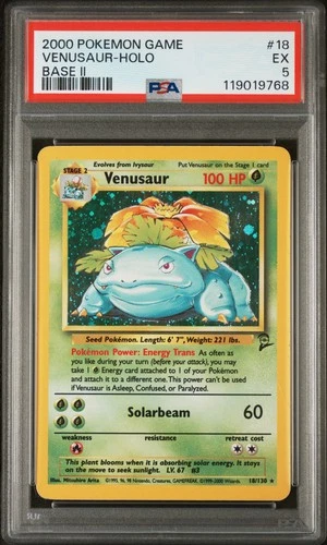 2000 POKEMON BASE SET 2 #18 VENUSAUR-HOLO PSA 5