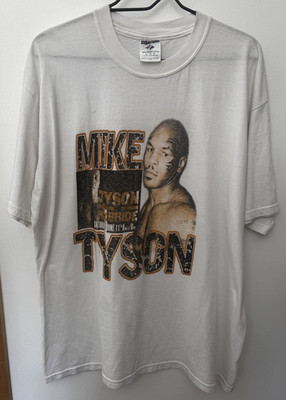 Jerzees Mike Tyson Laila Ali Boxing XL White T-Shirt Tyson vs McBride GRAIL