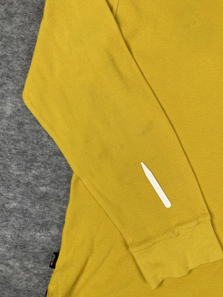 Ralph Lauren Polo Sport пуловер мужской M желтый четверть молнии вафли трикотажа - Изображение 3 из 4