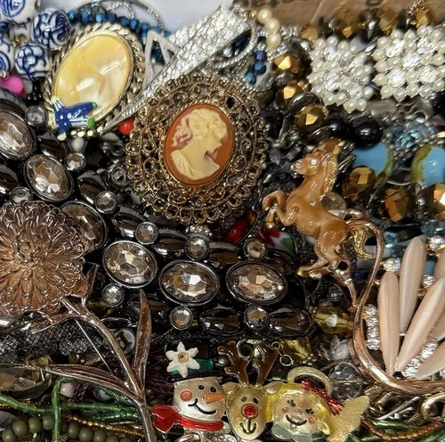 Vintage & Modern Some Signed Costume Jewelry Lot Full Small Priority Box # 110