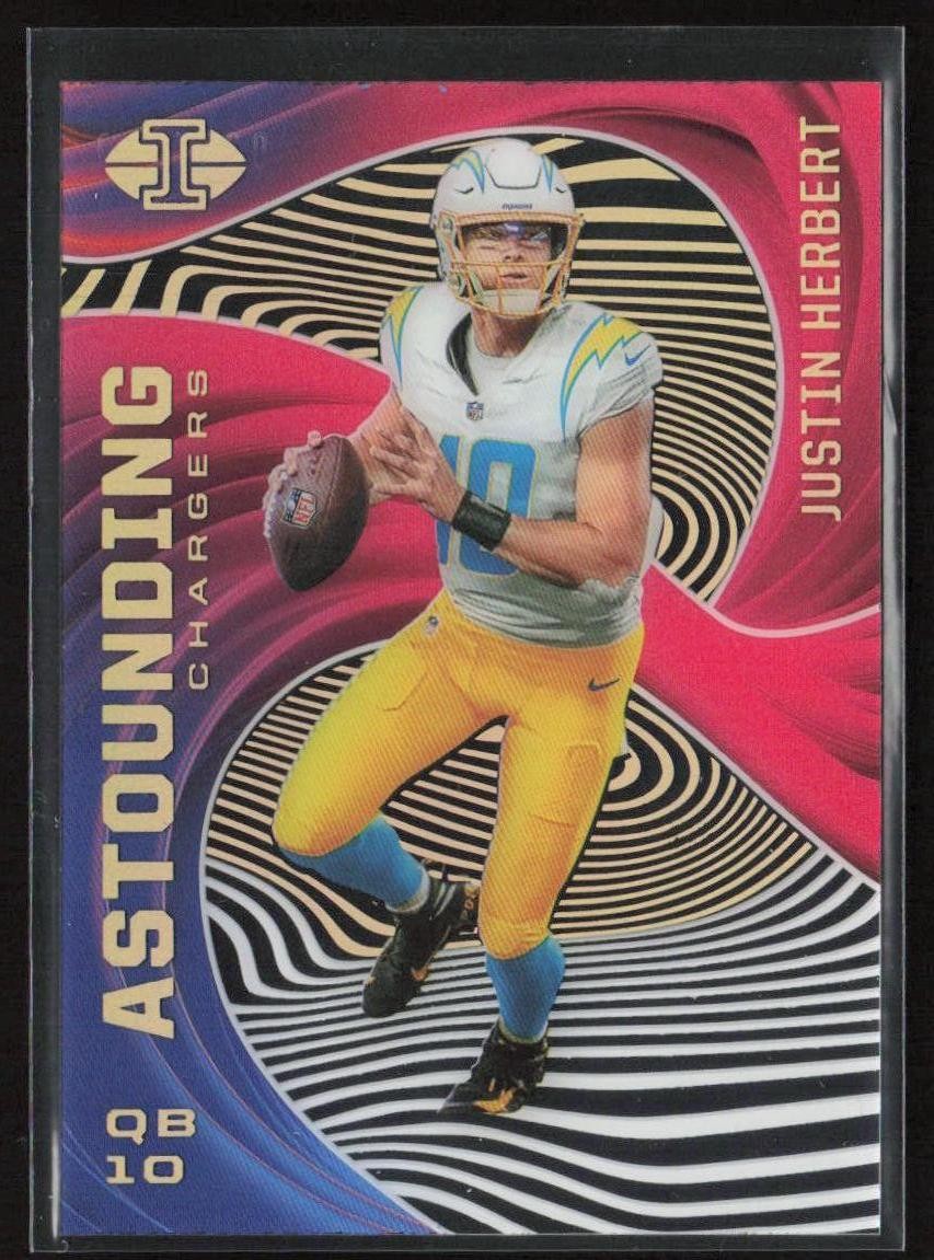 2020 Panini Illusions Astounding Pink /399 Justin Herbert #A3 Rookie Chargers