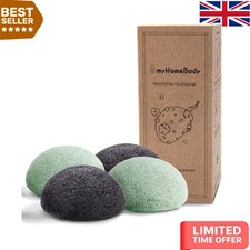 Image of Luxurious Natural Konjac Facial Sponges - Gentle 4-Pack for Skin Care Rituals