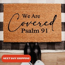 We Are Covered Religious Faith Door Mat Welcome Home Decor