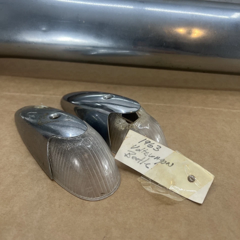 Parachoques trasero VW Volkswagen Beetle Bug 1963 original cromado vintage clásico Foto 4 de 4