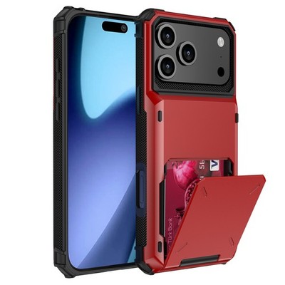 Shockproof Hard Card Wallet Case For iPhone 17 16 15 Pro Max Plus 14 13 12 11 XS