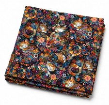 Timeless Treasures Calico Cat and Floral Cats Cotton Quilt Fabric By The Yard