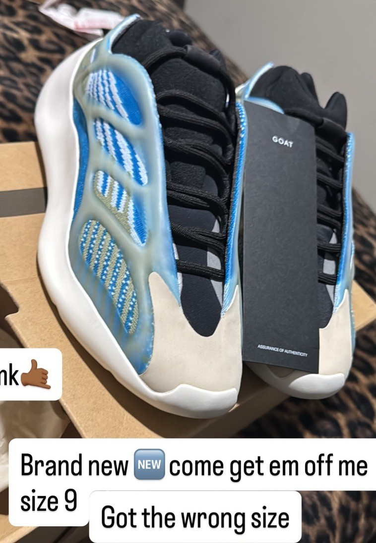 adidas Yeezy 700 V3 Arzareth Blue White Black Low Top Men's Athletic Sneaker