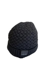 H75 Canada Goose Black Knit Beanie Hat Cable Texture Winter Cap One Size Adult