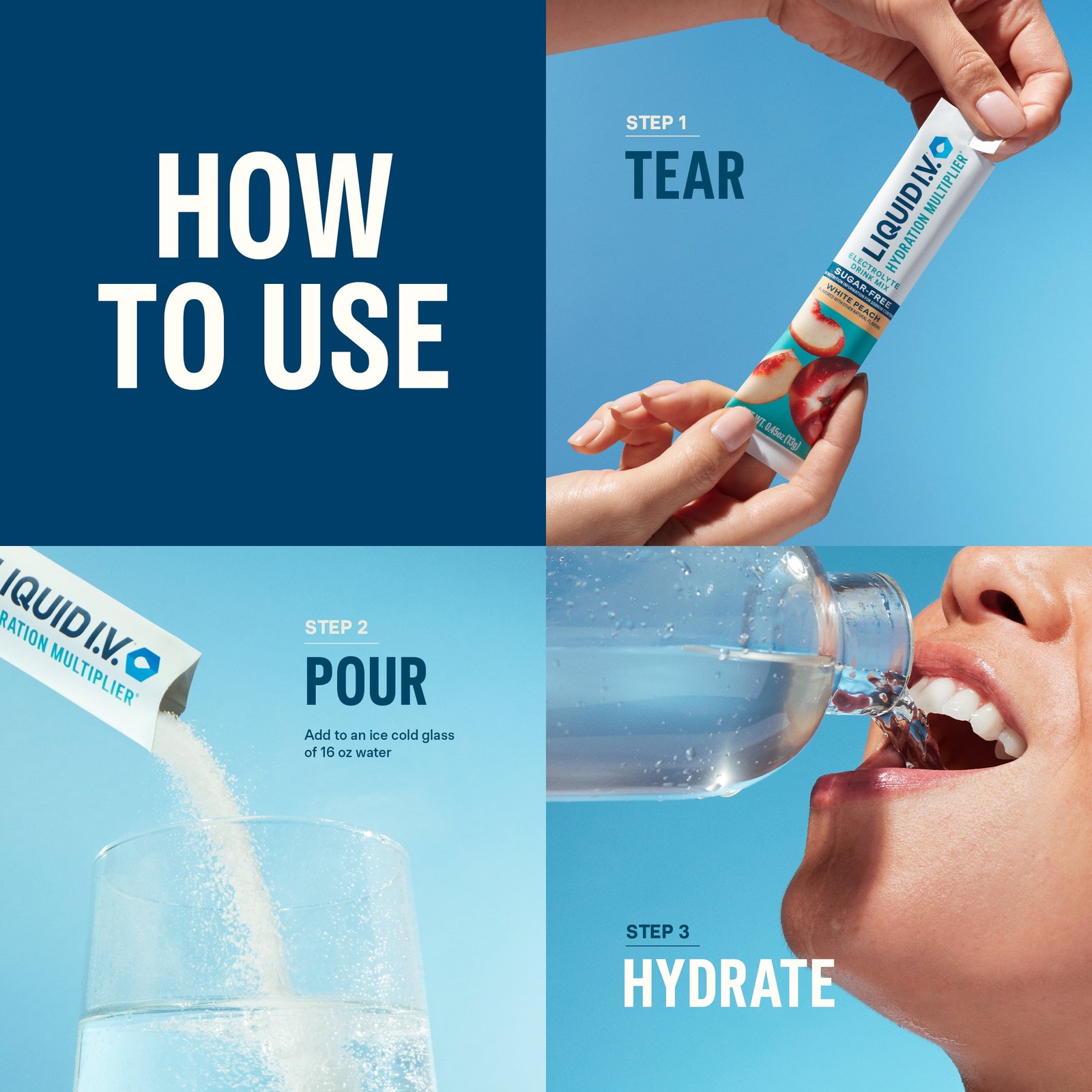 Liquid I.V. Rainbow Sherbet Hydration Multiplier® Powdered Electrolyte Drink Mix