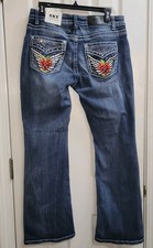 Sky Juniors Premium Low Rise Boot Cut Design Studded Pocket Jeans 13/14 NEW