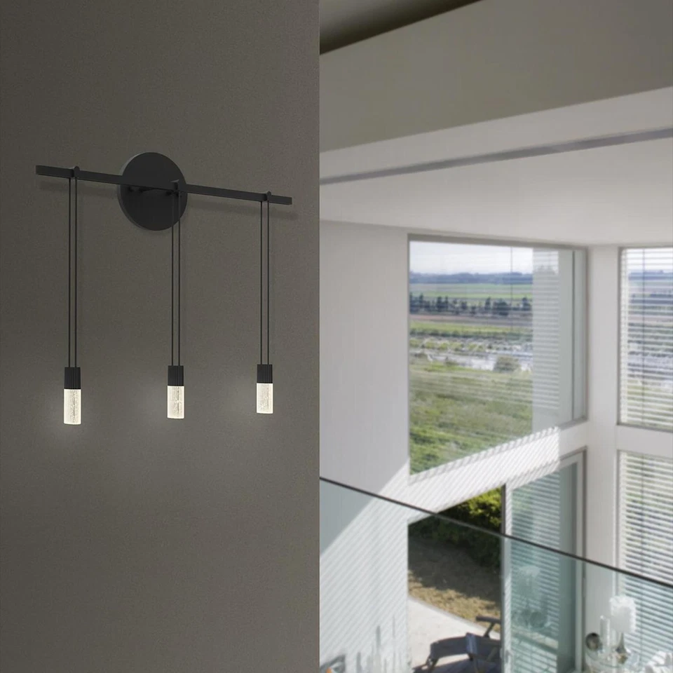 Aplique de pared barra LED con tirantes Sonneman S1M18K-JFXXXX12 - negro Foto 2 de 4