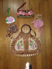 Lotto di 5 borse hippie Isabella Fiore con fiori, polsini con fiori, cuori, COME SONO!!!