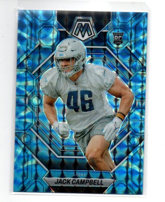 2023 Panini Mosaic Rookies Reactive Blue Jack Campbell #323 Rookie RC Lions Iowa