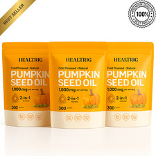 Pumpkin Seed Oil 1000mg  Saw Palmetto 300 Softgels  Prostate Support Pack of 3