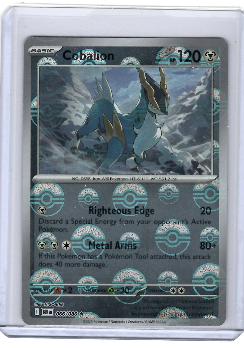 Cobalion - 066/086 - Pokeball Holo - Black Bolt - Pokemon Card - NM/M PACK FRESH