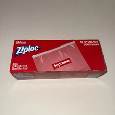 Supreme Ziploc Bags Accessory Count of 30 Bags Quart Slider SS20 - New