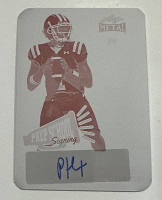 2025 Leaf Metal  Peyton Houston Printing Plate Auto 1/1 Prep School Signing