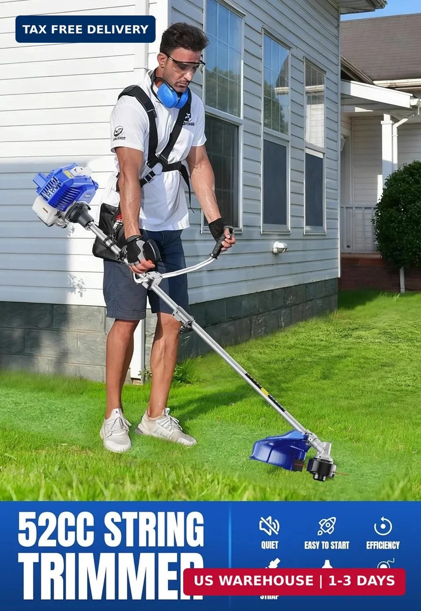 52cc Weed Wacker Gas Powered, 3 in 1 String Trimmer/Edger 18 52cc Weed Wacker Gas Powered, 3 in 1 String Trimmer/Edger 18