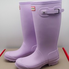 NEW HUNTER Girl's 5 Original Kids Tall Rain Boots Tempered Mauve Purple UK 4
