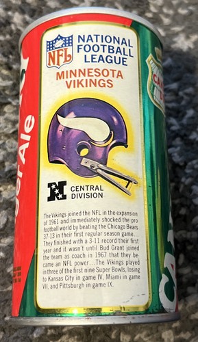 CANADA DRY GINGER ALE MINNESOTA VIKINGS STRAIGHT STEEL HELMET CAN