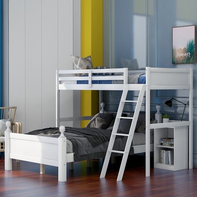 Twin over Full Loft Bed with Cabinet