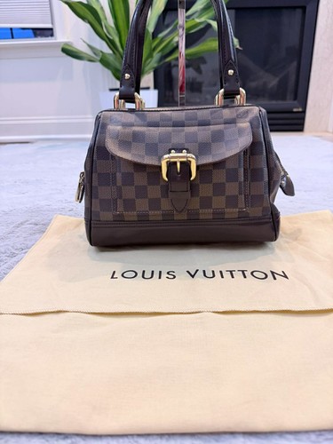 Authentic Louis Vuitton Knightsbridge Damier Ebene Handbag Satchel Bag w/ dust 