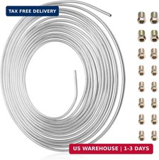 25Ft 3/16" Brake Line, Bendable ZincCoated Iron Brake Line Tube Roll Kit with...