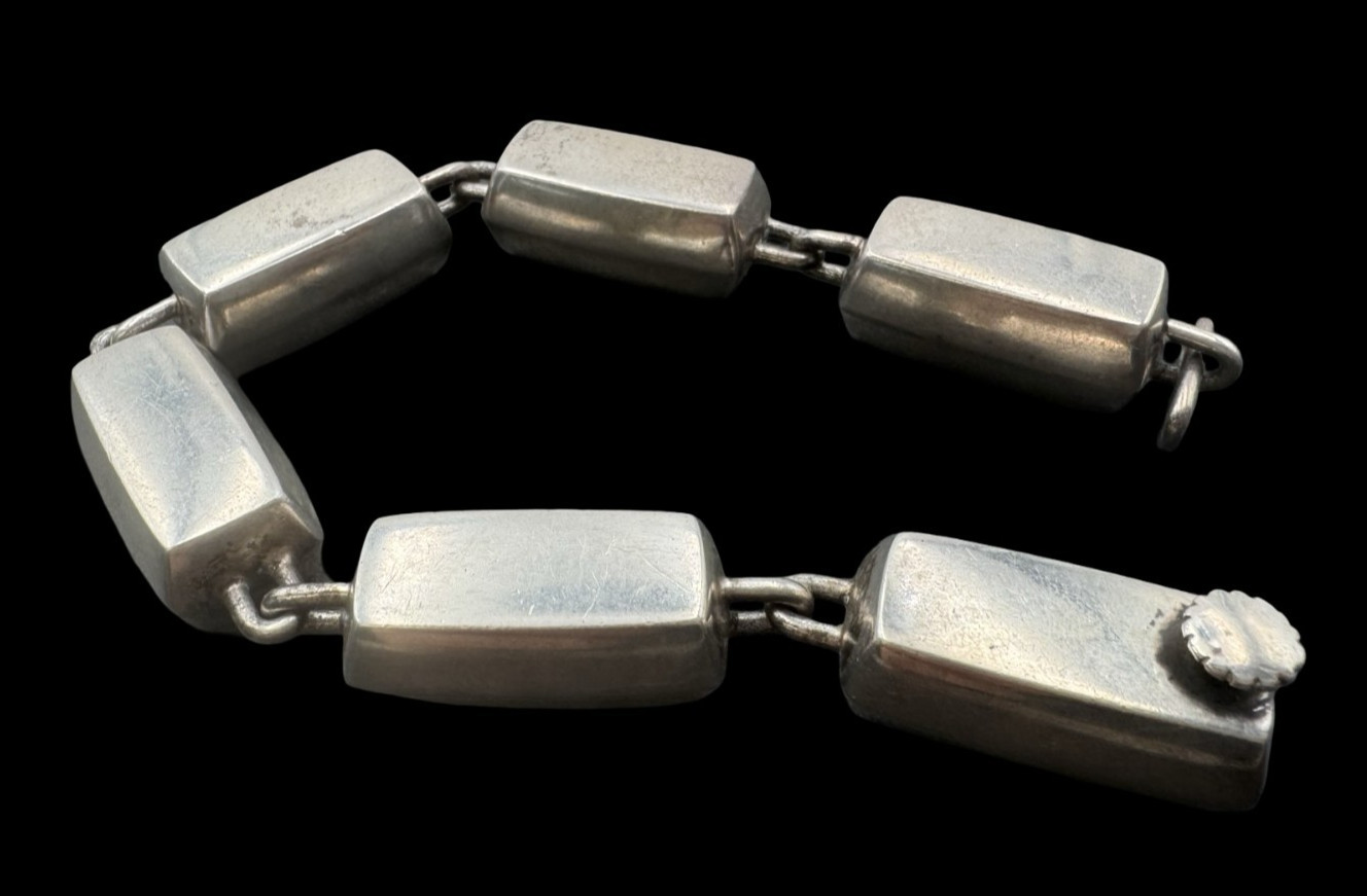 Very Rare Vintage Mid-Century Modern HANS HANSEN Denmark Sterling Silver Bracele