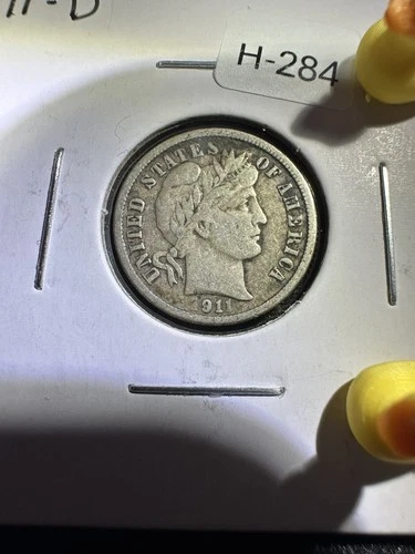 1911-D Barber Dime EXTRA FINE Silver 10c