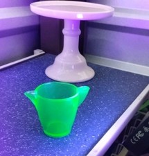 Akro Agate Uranium Glass Children's Playset Miniature Water Pitcher  Glows 