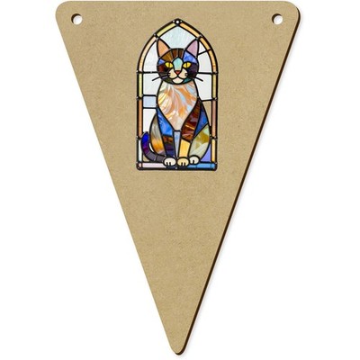 5 Wimpel/Fahnen ''Buntglas Katze'' 140 mm (BN00097290)