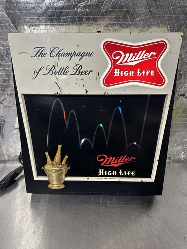 Vintage 1960 Miller High Life Beer Bouncing Ball Lighted Motion Sign Clock