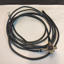 F660BVV CM Male 2 pcs Coaxial Cable 9900963 w/ 2-Way Splitter 5-900MHz Black