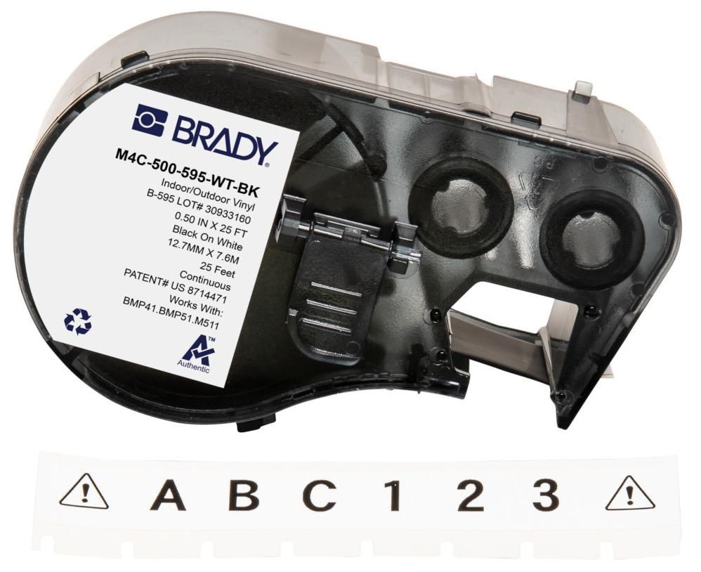 Brady M4C-500-595-WT-BK BMP41/BMP51/BMP53/M511 Label