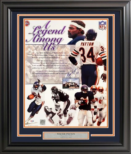 Walter Payton Autographed Signed Framed 16x20 Photo Chicago Bears PSA/DNA