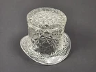 Vintage Fenton Clear Daisy & Button Pressed Glass Top Hat