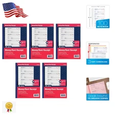 Elegant 3-Part Carbonless Money & Rent Receipt Books - 100 Sets per Book