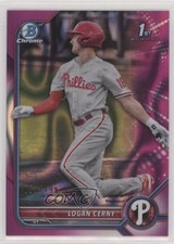 2022 Bowman Chrome Prospects Fuchsia Lava Refractor 52/199 Logan Cerny 0c6