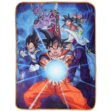 Dragon Ball Kamehameha Group Plush Fleece Throw Blanket 45" x 60"