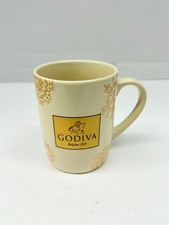 Godiva Belgium 1926 Gold & Tan Snowflake Coffee Mug