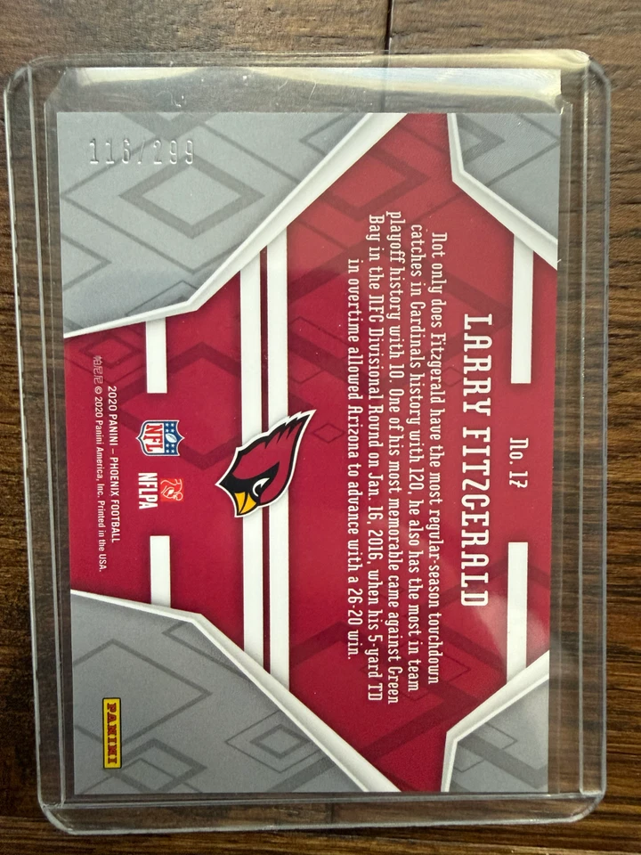 2020 Panini Phoenix - Game Over Larry Fitzgerald #17 Red 116/299 - Image 2 of 2