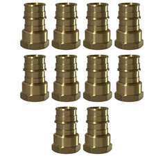 10 Pack XFITTING 3/4" Pex A x 1/2" Female NPT Expansion Adapter, Lead Free Brass
