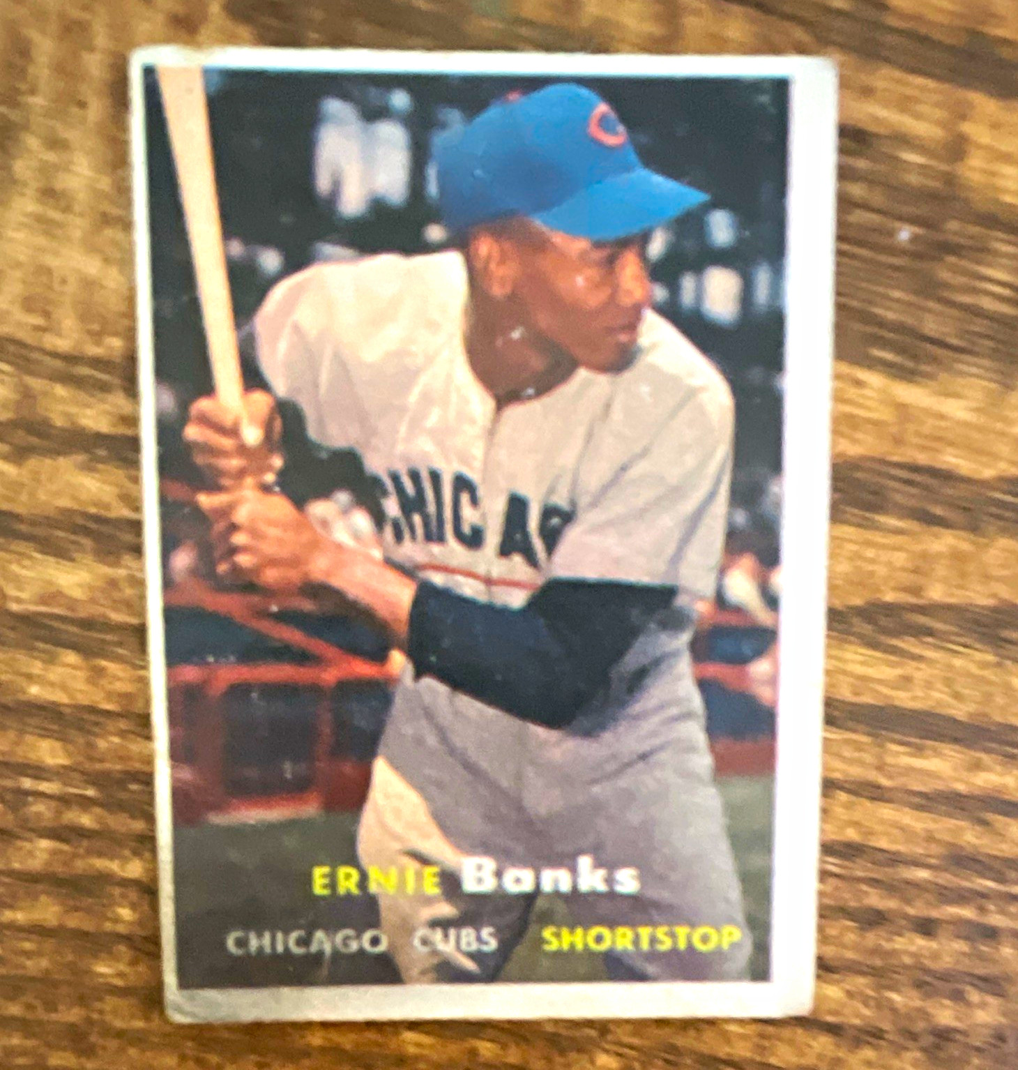 Topps 1957 Ernie Banks #55 Base Set Chicago Cubs MLB Baseball Card