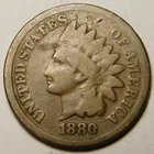 1880 Indian Head Cent Penny G-VG   "Actual Coin Pictured- Not Cleaned"