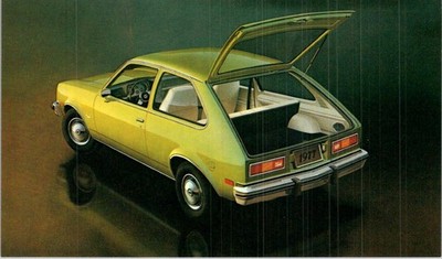 1977 Chevrolet Chevette Hatchback Promotional Postcard GM Lime-Green Unused