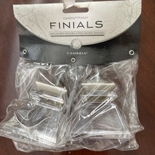 Cambria Premier Finials - Polished Nickel Princess Cut  Set Of Two New Unopened