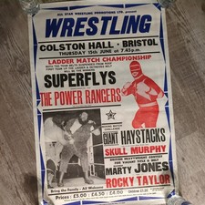 Vintage British Wrestling 1980's 1990's Poster Bristol UK Original Rare WWE WWF