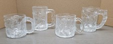 1995 Batman Forever Complete McDonald's 4 Glass Embossed Mugs Val Kilmer