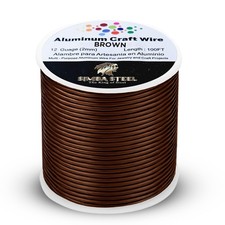 Brown Aluminum Wire 12 Ga x 100 FT 2.0mm Jewelry Wrapping Craft Wire Soft Round